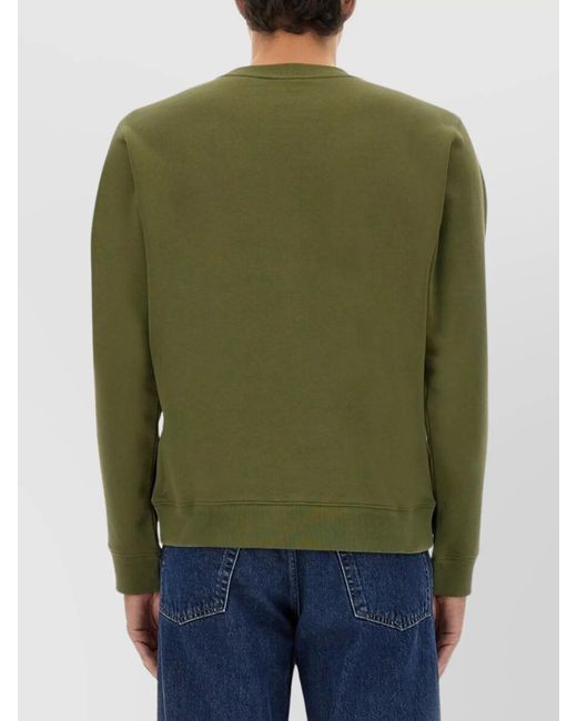 KENZO Green Cotton Slim-Fit Crewneck Sweatshirt for men