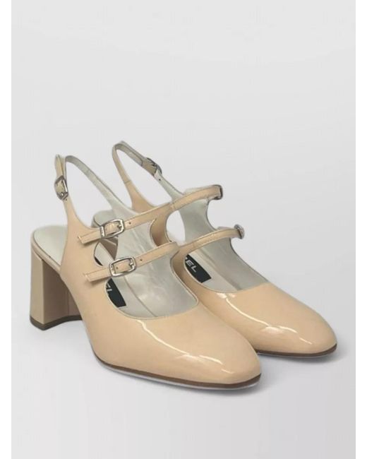 CAREL PARIS Natural Patent Leather Slingback Pumps