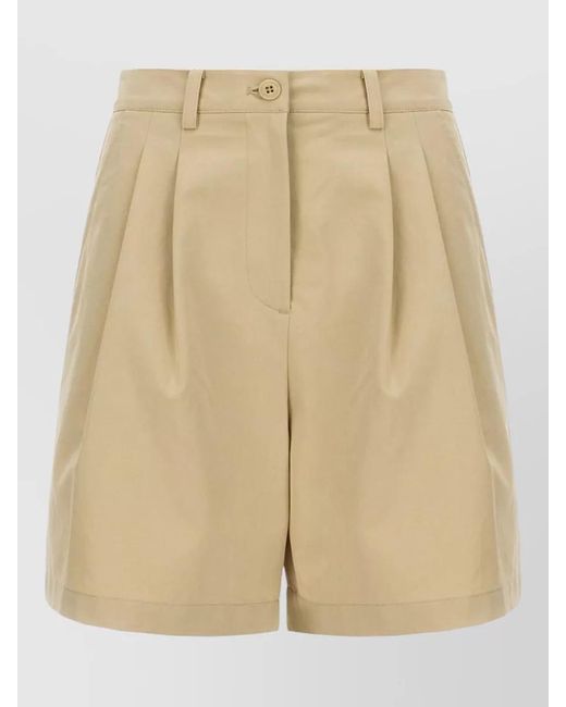 DUNST Natural Cotton Blend Bermuda Shorts Belt Loops