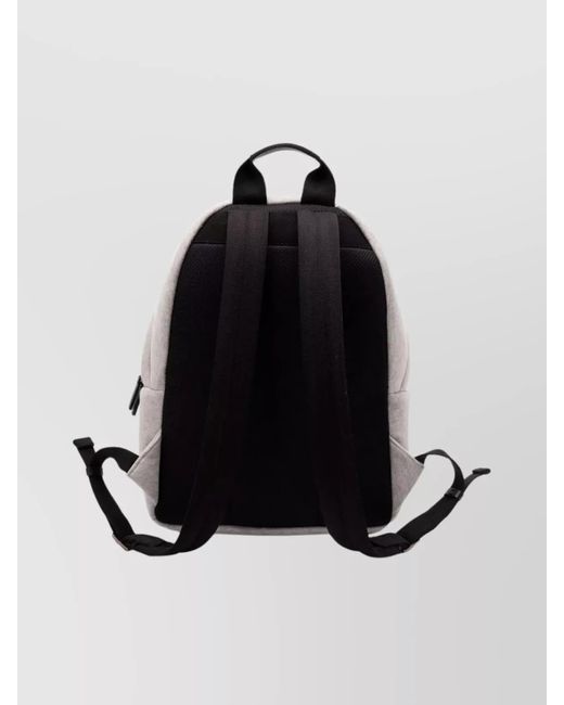 Palm Angels Gray Cotton Logo-Print Backpack for men