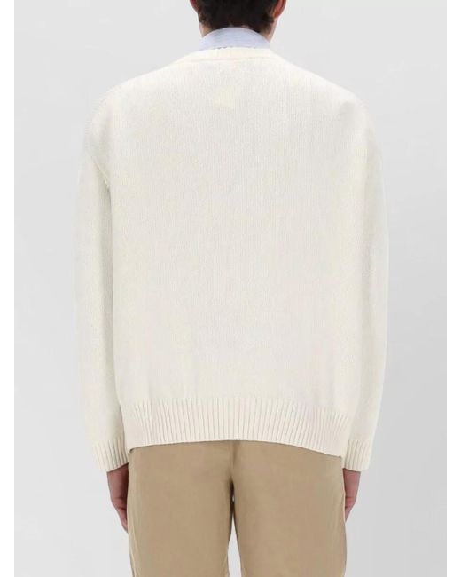 Polo Ralph Lauren White Knitwear Bear Motif Crew Neck Sweater