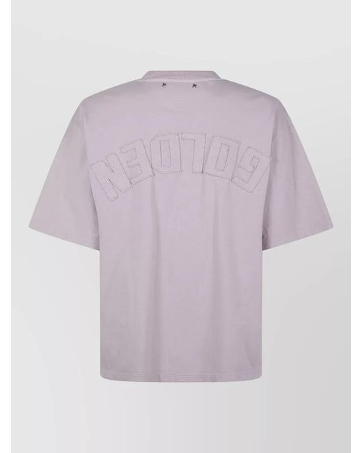 Golden Goose Deluxe Brand Purple Logo Patch Cotton Jersey T-Shirt