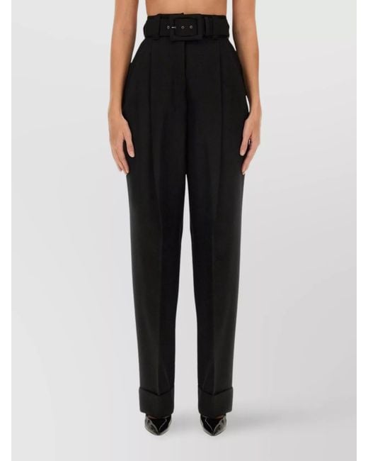 Max Mara Black Virgin Wool Tailored Trousers