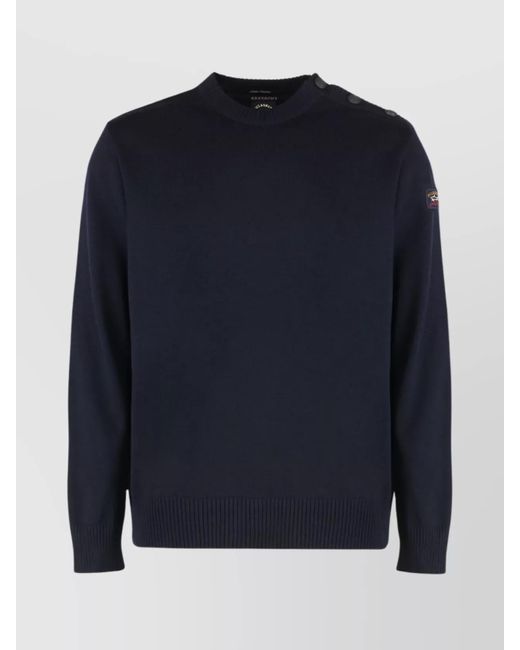 Paul & Shark Blue Virgin Wool Crew-Neck Sweater for men