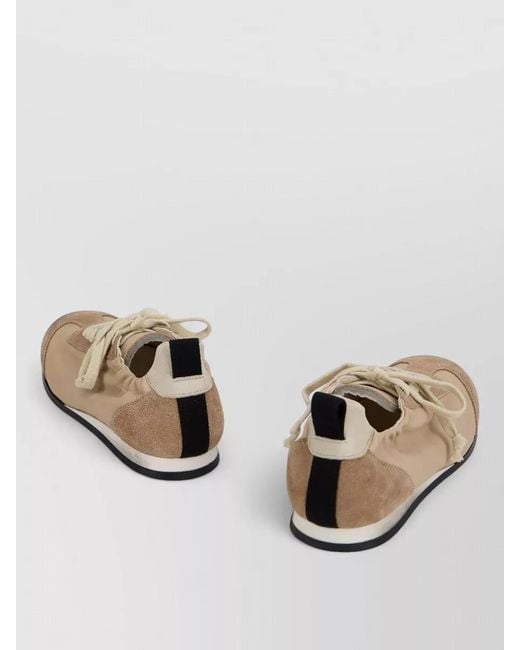 Uma Wang White Lace Up Sneakers Suede Leather Design