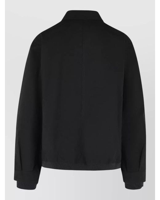 Sacai Black Polyamide Reversible Jacket Front Pockets Ribbed Trims for men