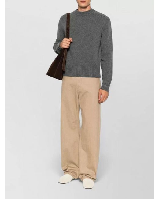 Extreme Cashmere Gray Cashmere Crew Neck Knit Sweater