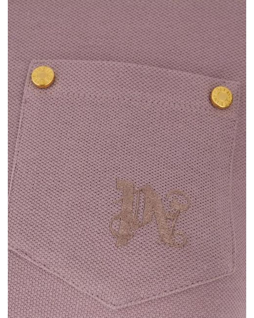 Palm Angels Pink Cotton Piqué Polo Mini Dress