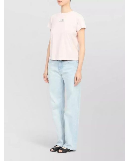 MM6 by Maison Margiela Natural Cotton Logo Appliqué Short-Sleeve Crew-Neck T-Shirt