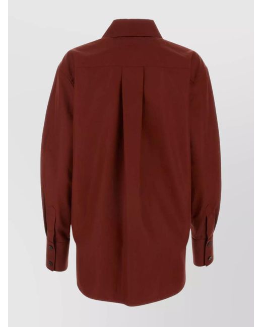 Saint Laurent Red Tiziano Shirt Cotton Chest Pockets