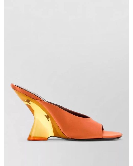 Dries Van Noten Pink Satin Mules Open Back Peep Toe