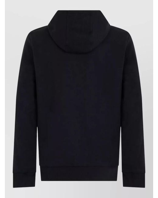 Boss Blue Cotton Zip Up Hooded Sweatshirt for men
