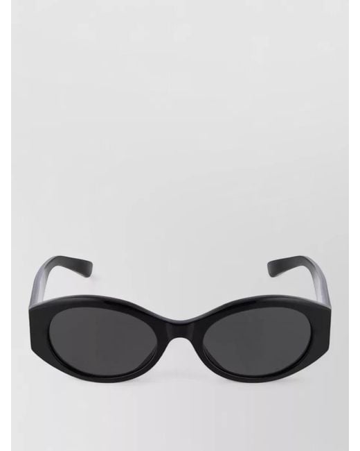 Balenciaga Black Oval Sunglasses Silk Nylon Blend Frame