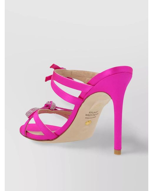 Stuart Weitzman Pink Bow Mules