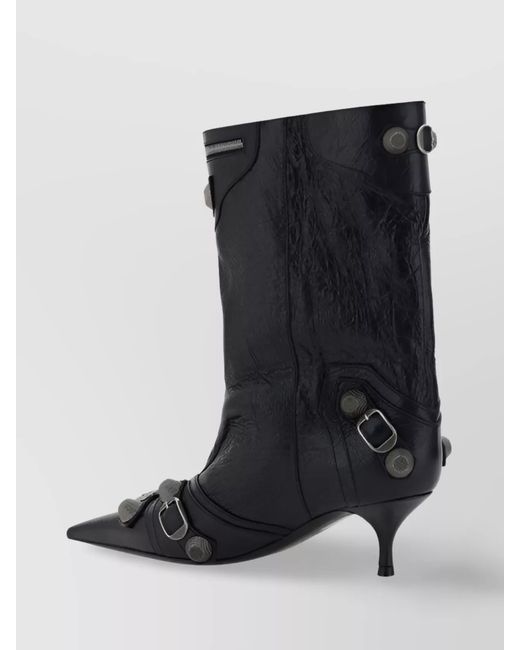 Balenciaga Black Leather Ankle Boots
