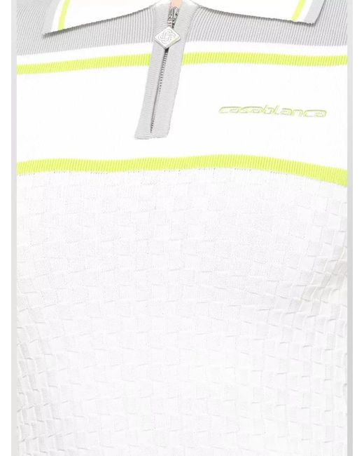 Casablanca White Short-Sleeve Polo Top