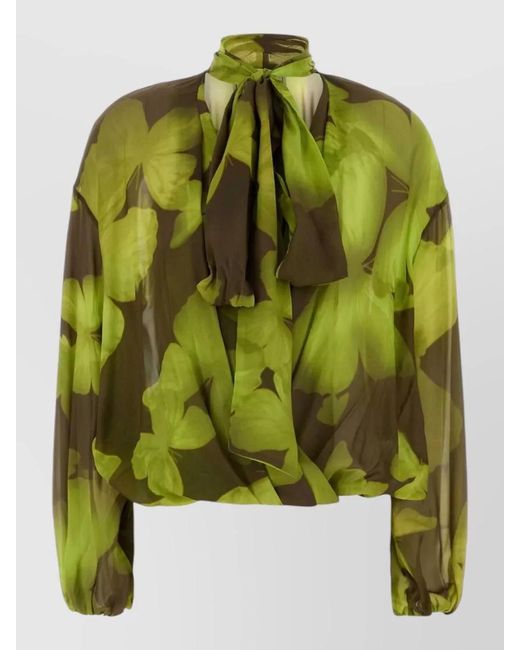 Blumarine Green Printed Blouse