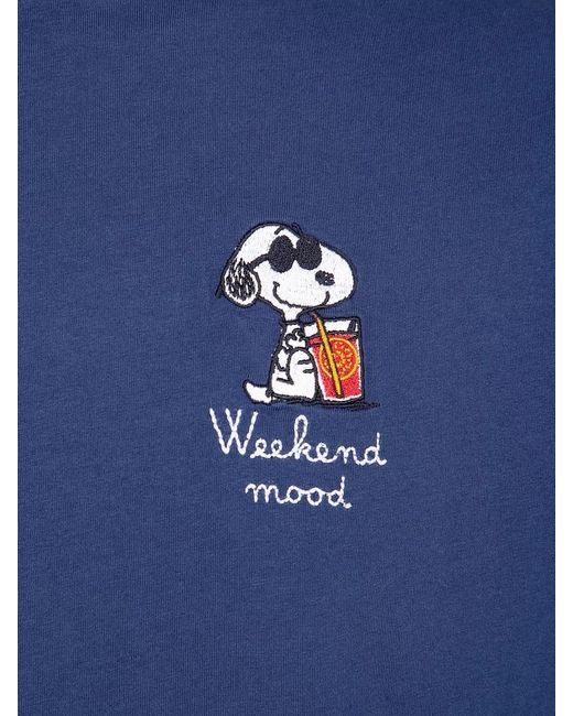 Mc2 Saint Barth Blue Snoopy Portofino Weekend Dive Crew T Shirt for men