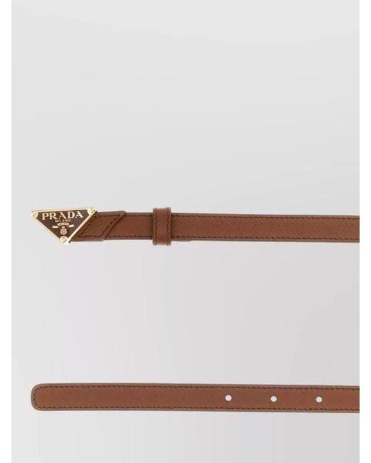 Prada White Leather Belt Adjustable Size Smooth Finish Buckle