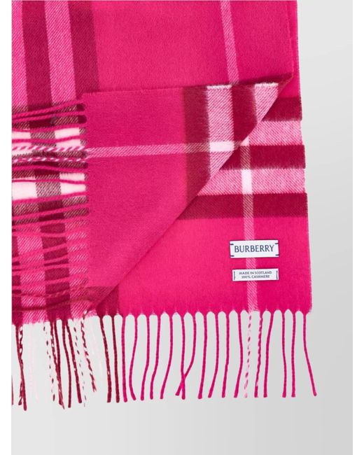 Burberry Pink Embroidered Cashmere Scarf