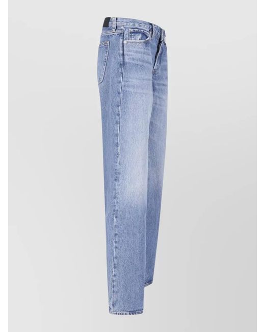 FRAME Blue High Waist Wide Leg Denim Jeans