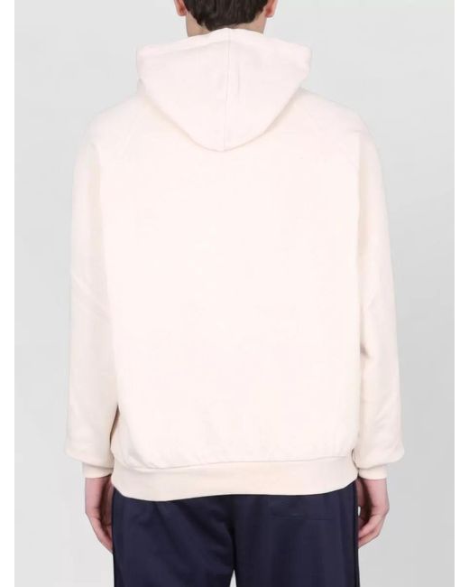 Sunnei White Hooded Sweater Drawstring Hood Ribbed Cuffs Hem for men