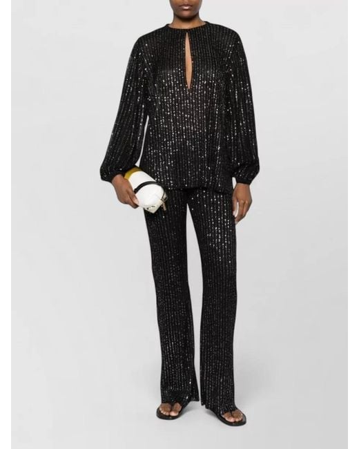 Missoni Black Sequin-Embellished Cutout Blouse