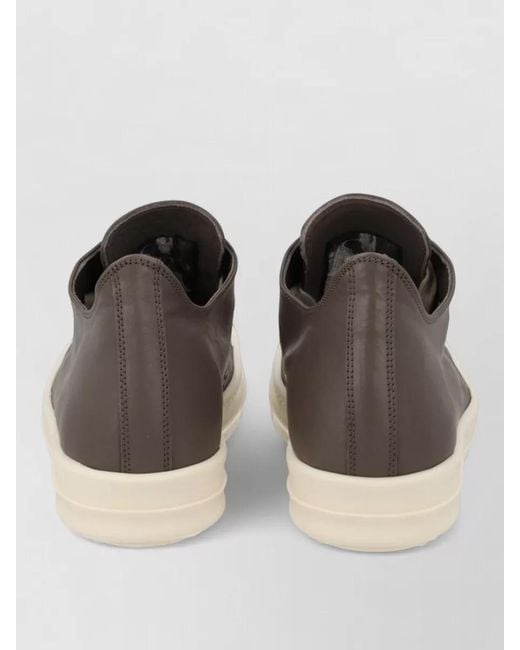 Rick Owens Natural Leather Low-Top Sneakers