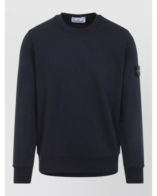 Stone Island Blue Cotton Crewneck Sweatshirt for men