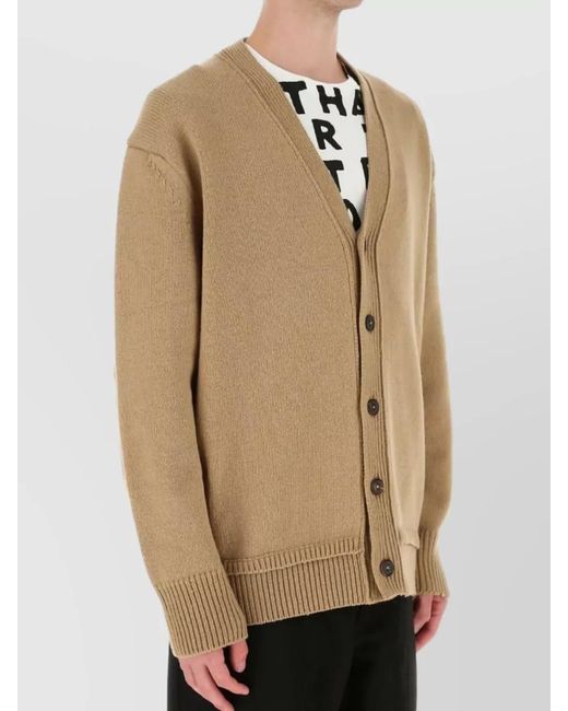 Maison Margiela Natural Regular-Fit V-Neck Cardigan for men