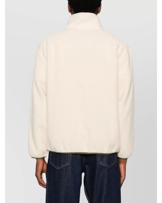 A.P.C. Natural Polyester Zip-Neck Long-Sleeve Sweatshirt for men