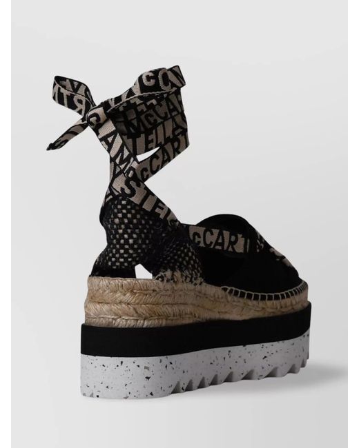Stella McCartney Black Cotton Canvas Platform Espadrilles