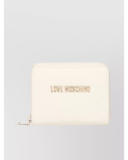 Love Moschino Natural Ivory Logo Zip Around Wallet