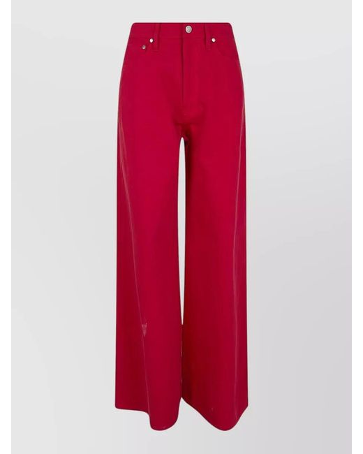 Ralph Lauren Red Collen Wide Leg Full Length Trousers