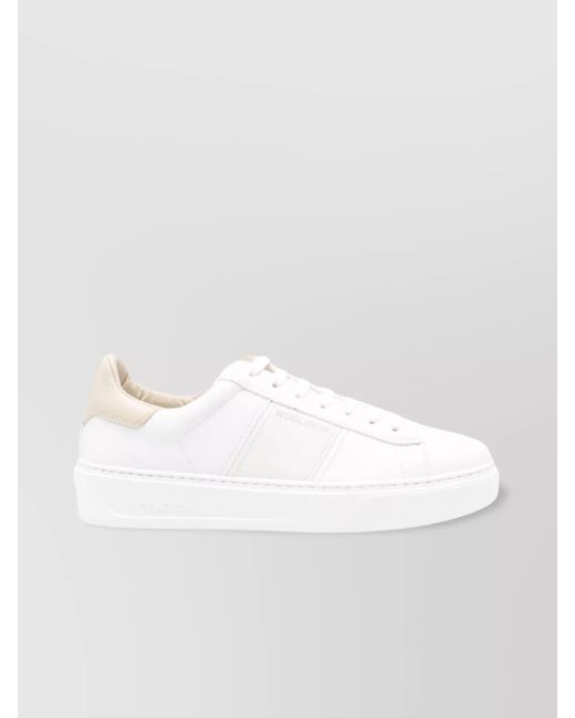 Woolrich White Low-Top Rubber Sole Sneakers With Contrast Tab