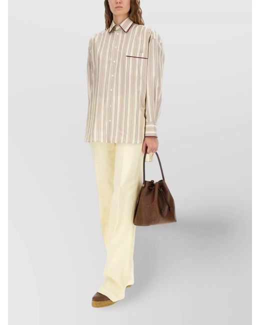 Etro Natural Striped Cotton Shirt