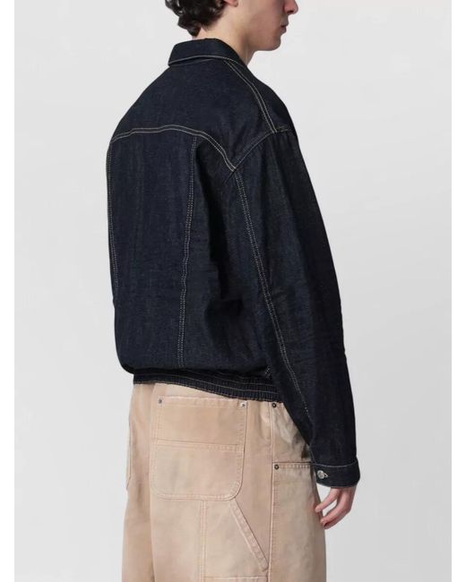 DSquared² Blue Cashmere Denim Single-Breasted Coat for men
