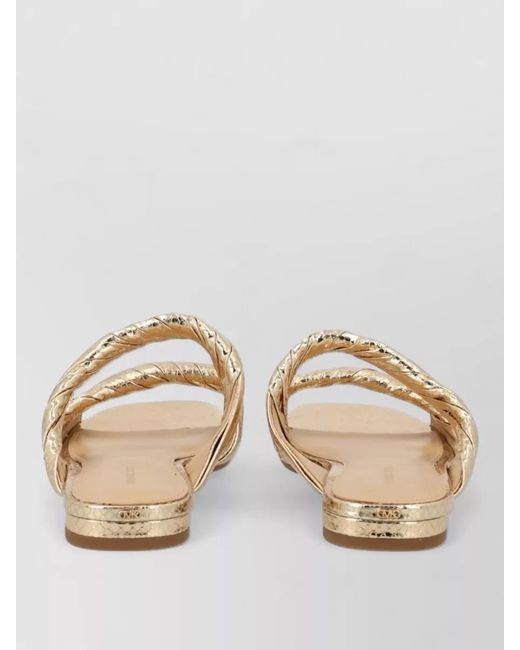 Michael Kors Natural Kiana Sandals Open Toe Flat Sole