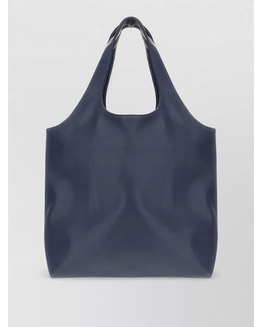 A.P.C. Blue Recycled Leather Shoulder Tote Bag Dual Handles
