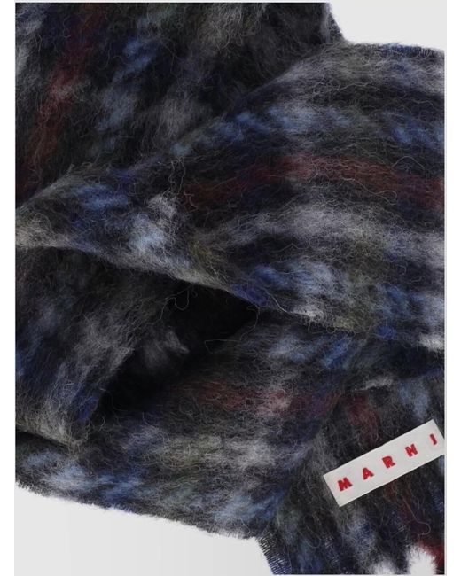 Marni White Mohair Blend Scarf for men