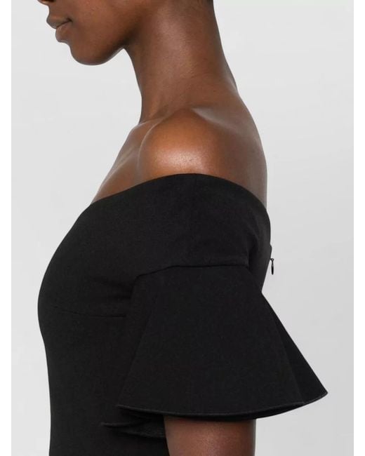Solace London Black Off-Shoulder Short-Sleeve Maxi Dress