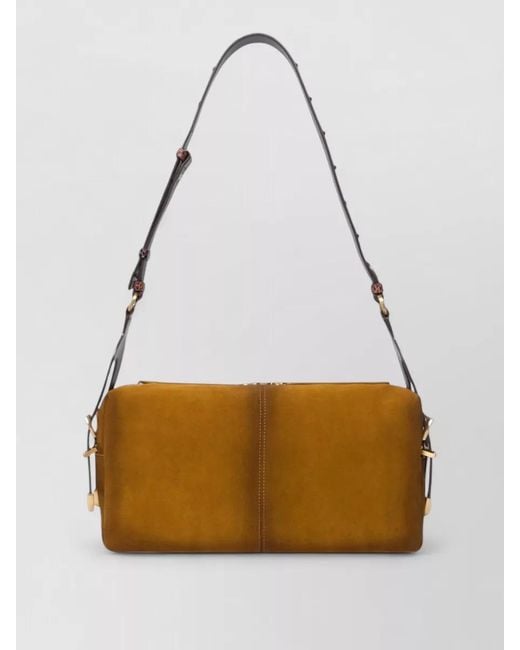 Pinko Gray Love Bag Classic Suede Studded Clutch Bag
