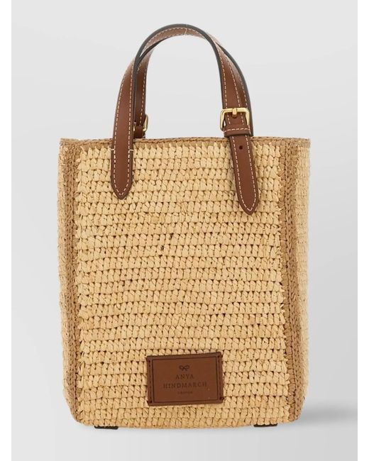 Anya Hindmarch Natural Na Raffia Tote Bag