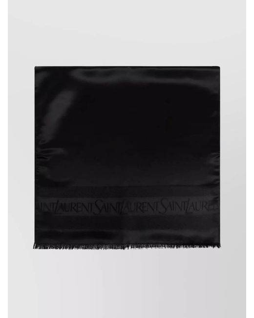 Saint Laurent Black Silk Jacquard Scarf for men