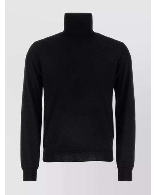 Jil Sander Black Wool Fine-Knit Turtleneck Jumper for men