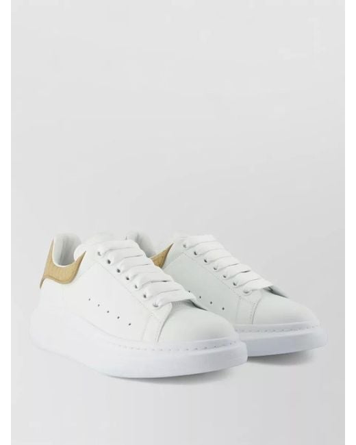 McQueen White Oversized Leather Sneakers Smooth Calfskin for men