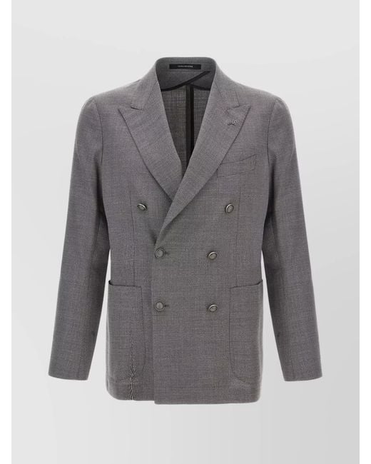 Tagliatore Gray Virgin Wool Montecarlo Blazer for men