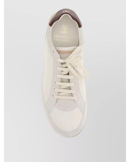 Brunello Cucinelli Natural Calf Leather Low Top Sneakers for men