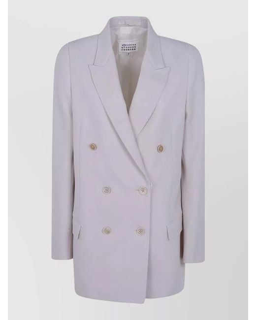 Maison Margiela Purple Double Breasted Blazer Tailored Fit