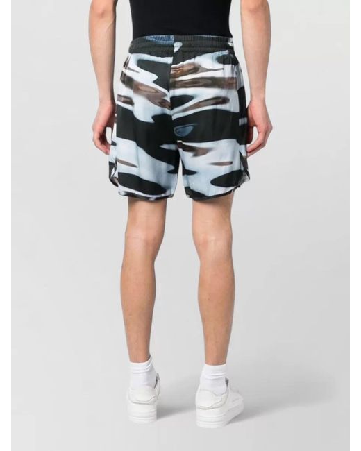 BLUE SKY INN Blue Graphic Print Shorts Elasticated Waistband for men